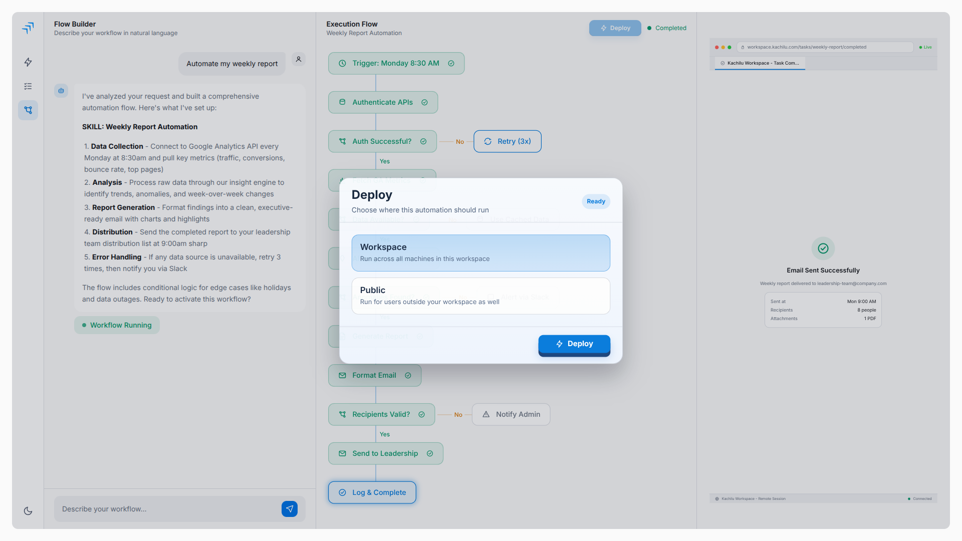 Governance and deploy scope selection modal